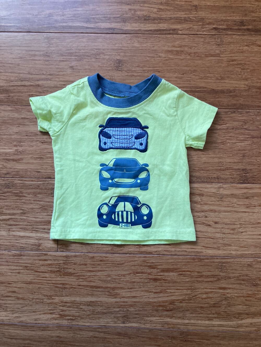 Carter's Bright "Fast Cars" T-Shirt, Size 0-3M